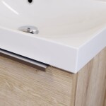 Mereo Mailo, kúpeľňová skrinka s umývadlom z liateho mramoru 121 cm, biela, chróm madlo CN513M