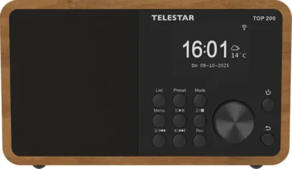 Telestar TOP200 drevo / Internetové rádio / DAB+ / FM / Wi-Fi / Bluetooth / 10 W (5701200)