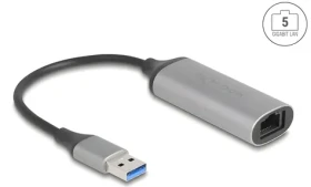 DeLock adaptér USB Type-A - 5 Gigabit LAN antracitová / Adaptér / RJ-45 / 5 Gbit/s / 0,15 m (81571)