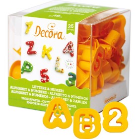 Vykrajovátka abeceda a číslice 36 ks 2x1,6 cm - Decora - Decora