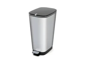 Curver Odpadkový kôš CHIC Bin L Steel čierna, strieborná / 45 l / pedálové otváranie (272237)