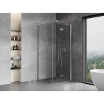 MEXEN/S - Mist-F sprchovací kút skladacie dvere pravá 80 x 80, transparent, chróm 8A6T-080-080-01-00-P