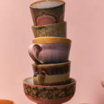 HK living Kameninový hrnček na cappuccino 70's Sunset 300 ml