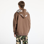 Mikina A BATHING APE College Monogram Relaxed Fit Shark Full Zip Hoodie UNISEX Brown L