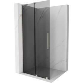 MEXEN/S - Velar L Sprchová zástena posuvná Walk-in 120 x 200, grafit 8 mm, nikel kartáčovaný 871-120-003-43-97