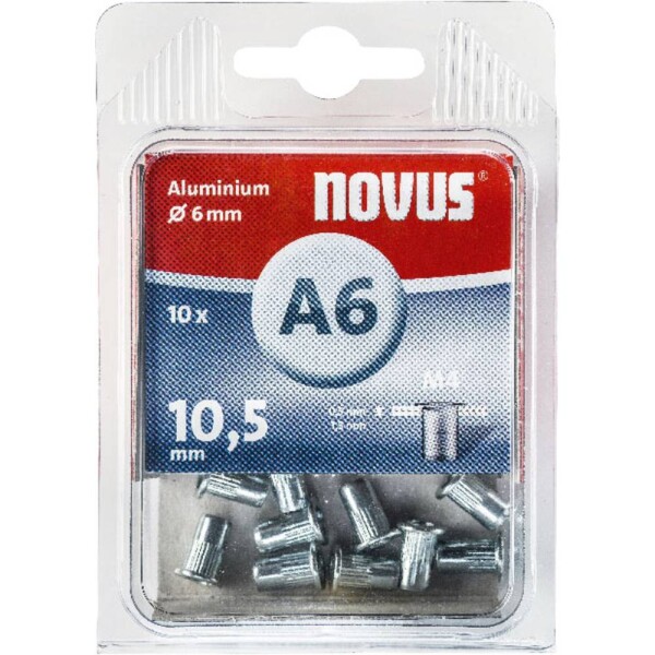 Novus Office 106440700 slepá nitovacie matice (Ø x d) 6 mm x 6 mm M4 hliník hliník 10 ks; 106440700