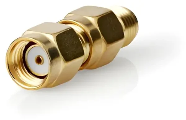 Nedis Adaptér RP-SMA(M) - SMA(F) zlatá / Adaptér / Pozlátené kontakty / 50 Ohm / 2 ks (CSGB02111GD)