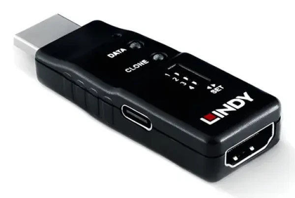 Lindy HDMI EDID Feeder 8K60 čierna / EDID emulátor / rozlíšenie 8K60Hz / USB-C / záruka 2 roky (32105)