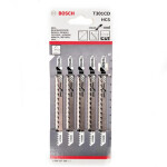 Bosch Pílové plátky do priamočiaré píly T 301 CD, Clean for Wood, 5 kusov, 2608637590