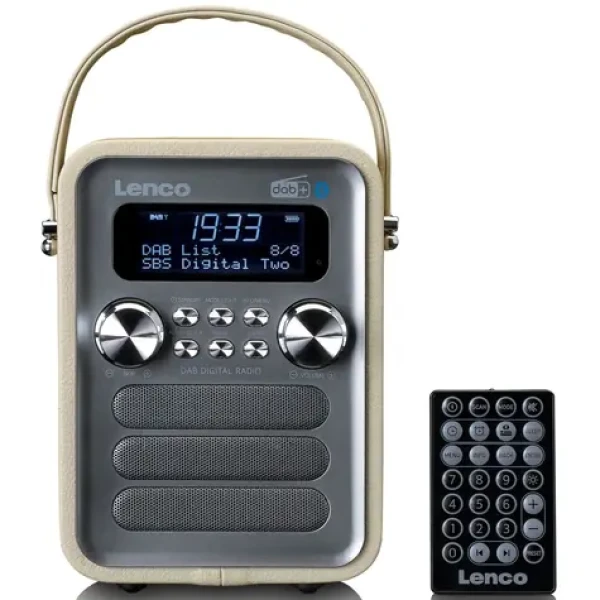 Lenco PDR-051 sivo-béžová / Prenosné FM amp; DAB+ rádio / LED displej / Bluetooth / AUX / microSD / USB (PDR-051TA)