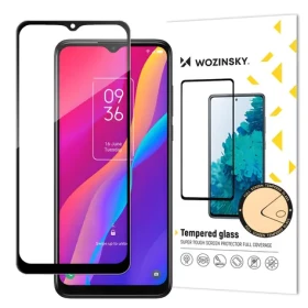 Wozinsky Full Glue tvrdené sklo s rámčekom pre TCL 30E čierne / Ochranné sklo / Case Friendly
