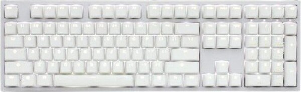 Ducky Ducky One 2 White Edition PBT Gaming Tastatur, MX-Blue, weiße LED - weiß