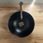 REA - Umývadlo na dosku Stella Black Marble Brush REA-U9086