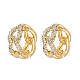 CRYSTalp Masívne pozlátené náušnice s kryštálmi Luxury 42311.G
