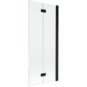 MEXEN - MIST vaňová zástena 80x150 cm 6mm 2-s, čierna, číra, pravá 8A9-080-002-70-00-P