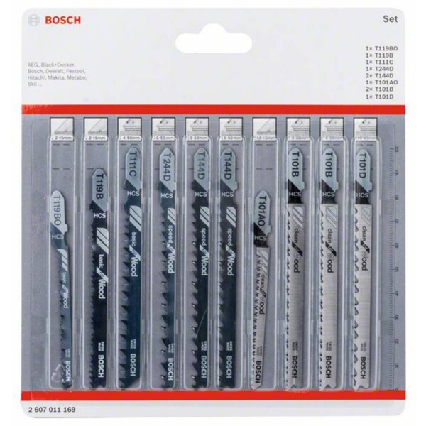 Bosch Accessories 2607011169 Sada listov priamočiarej píly Wood, 10 kusov 10 ks; 2607011169