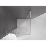 MEXEN/S - Velar L sprchovací kút, posuvné dvere 110 x 110, transparent, nikel kartáčovaný 871-110-110-03-97