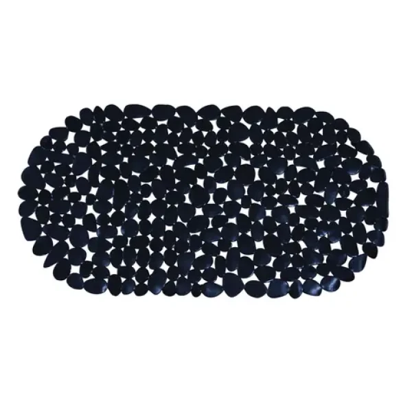 MSV Protišmyková podložka do vane GALETS čierna / PVC / 35 x 68 cm