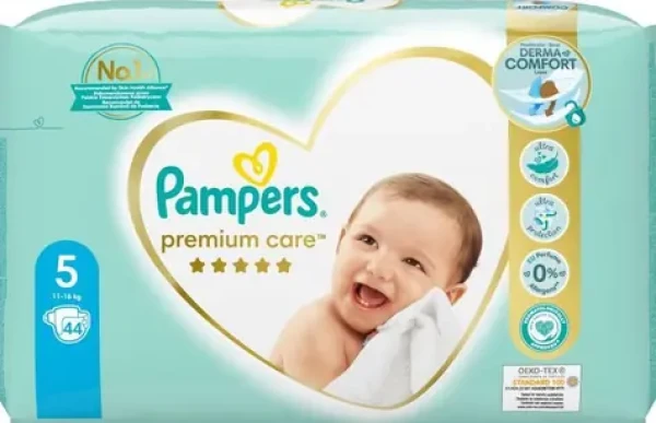 Pampers Premium Care 11-16 kg (44ks) / Plienky / Veľkosť 5 (11-16 kg) (4015400278870)