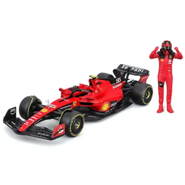 Bburago FORMULA RACING F1 Ferrari SF-23 (2023) s figúrkou jazdca #55 Carlos Sainz