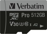Verbatim Pro MicroSDXC 512 GB Class 10 UHS-I/U3 A2 V30 (47046)