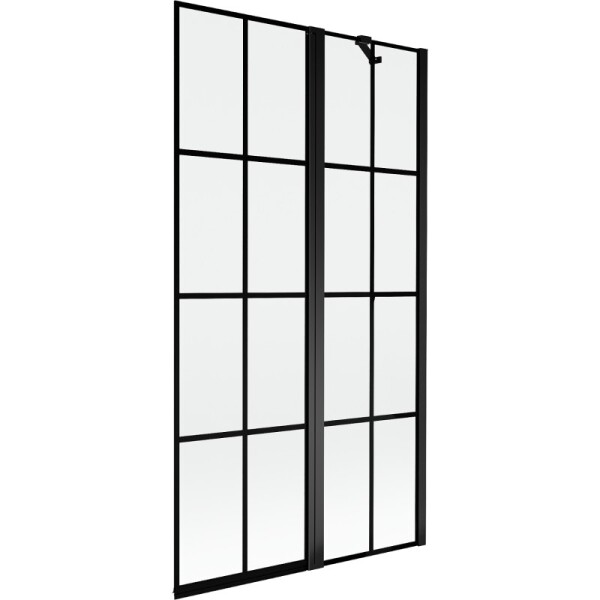 MEXEN - MIST vaňová zástena 100x150 cm 6mm f+s, čierna, dekor, pravá 8A9-100-011-70-77-P