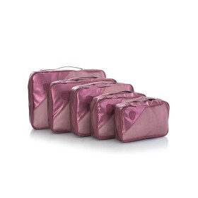 Cestovne organizery Heys Metallic Packing Cube 5pc Burgundy