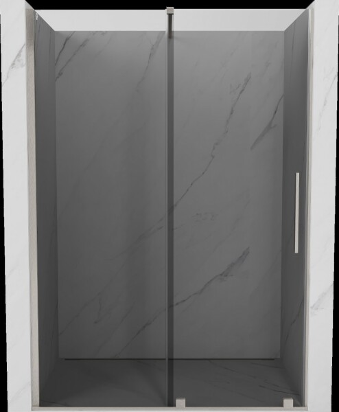 MEXEN/S - Velár posuvné sprchové dvere 130, grafit, nikel kartáčovaný 871-130-000-41-97