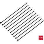 TRU COMPONENTS TC-12814192, sťahovacie pásky, 4.8 mm, 300 mm, čierna, odolné voči UV žiareniu, s kovovým jazýčkom, 100 ks; TC-12814192