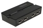 DeLock USB Switch 11494 / Prepínač USB 2.0 / 4X PC - 4X zariadenie / manuálne ovládanie / magnetická základňa (11494)