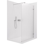 CERANO - Sprchová zástena Walk-in Orbis Round - Pravá - 8 mm - guľatá vzpera - chróm, mliečne sklo - 140x200 CER-999946