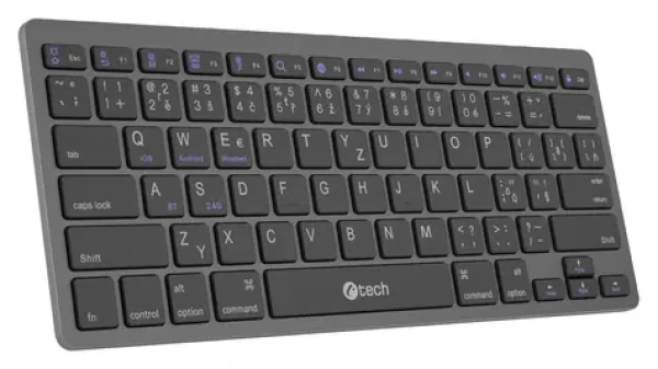 C-tech KB-120S / Klávesnica / Bezdrôtová / Bluetooth + 2,4 GHz / 78 tichých kláves (KB-120S)