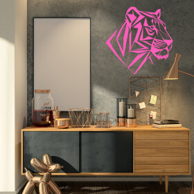 Veselá Stena Samolepka Profil Tigra Farba: růžová, Veľkosť: 80 x 80 cm