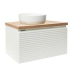 Kúpeľňová skrinka pod umývadlo Naturel Savona 98x43x44, 8 cm biela lesk, doska dub halifax SAVONA100BIDDH SAVONA100BIDDH