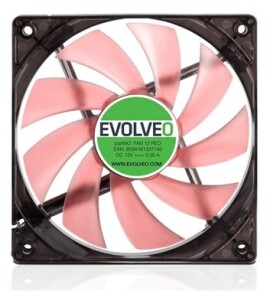 EVOLVEO ventilátor 120mm LED červený (FAN 12 RED)