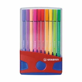 STABILO® Pen 68 - ColorParade - 20 ks deskset modrá/červená - 20 rôznych farieb (6820-04)