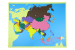 Moyo Montessori Moyo Montessori Puzzle - mapa Ázie - bez rámčeka