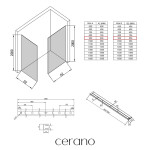 CERANO - Sprchová zástena Walk-in Crystal TL/P - 8 mm - bezvzperový systém + polička/držiak na uteráky - chróm, transparentné sklo - 90x90x200 CER-8050BD6393
