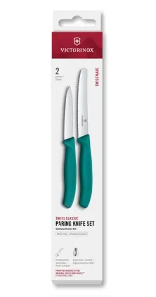 VICTORINOX Swiss Classic Kuchynský nôž 2 ks zelená / rovné a vrúbkované ostrie (6.7114.2C1)