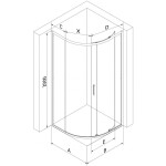 MEXEN/S - Exo štvrťkruhový posuvný sprchovací kút 80 x 80, transparent, čierna 8131-080-080-70-00