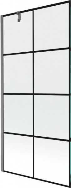 MEXEN/S - Next vaňová zástena FIX 90 x 150, čierna vzor, grafit kartáčovaná 895-090-000-00-77-66