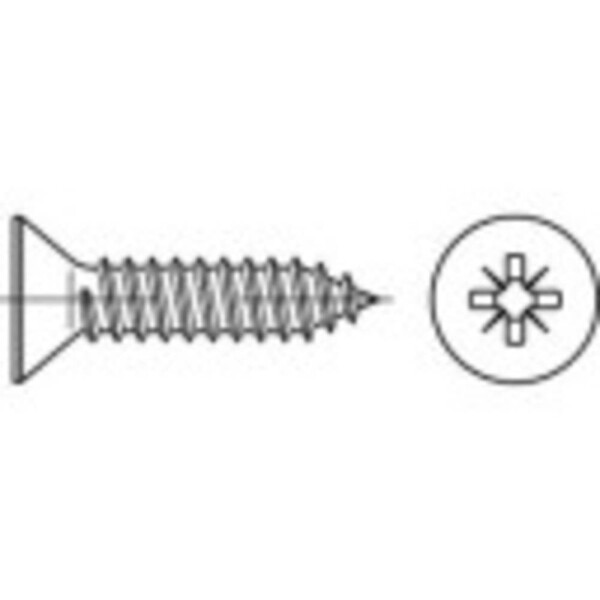 TOOLCRAFT 147724 zapustené skrutky so zápustnou hlavou 4.2 mm 22 mm krížová dražka Pozidriv ocel glavanizované zinkom 500 ks; 147724