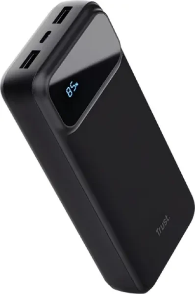 Trust Avala 20000 čierna / Powerbanka / USB-C PD / 20W / 2x USB-A / LED displej (25883)