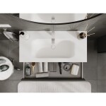 MEXEN/S - Rivel kúpeľňová skrinka 100 cm s umývadlom Vela, 1 šuplík, reliéf, grafit mat/biela mat 91A20-10023-1-BF66-W23M01