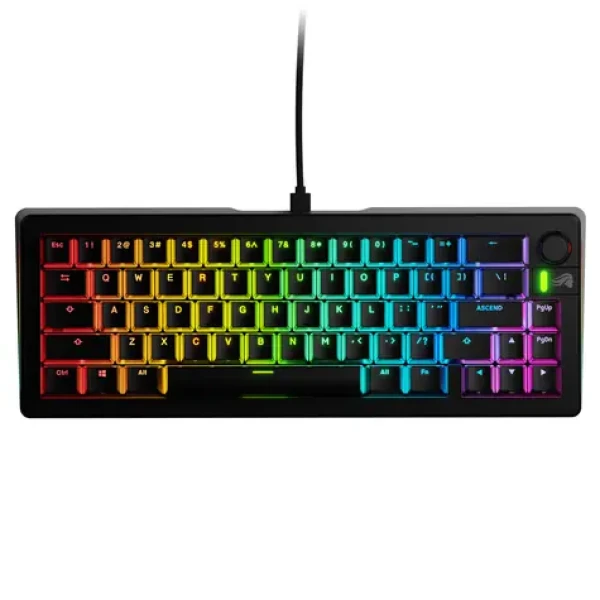 Glorious GMMK 3 65% Custom čierna / herná Custom klávesnica / mechanická / spínače Fox Standart / ANSI / RGB / US Layout (GLO-KB-GMMK3-65-PB-FOX-W-BLK-US)