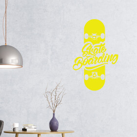 Veselá Stena Samolepka Skate Farba: žlutá, Veľkosť: 100 x 62 cm