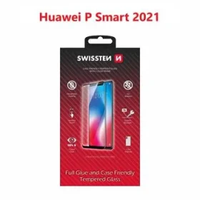 Swissten FULL GLUE COLOR FRAME CASE FRIENDLY sklo pre Huawei P SMART 2021 čierna (54501784)
