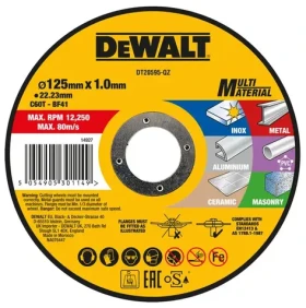 DeWalt DT20595 / Rezný kotúč na nerezovú oceľ / Priemer 125 x 22.23 mm / Šírka 1.0 mm (DT20595)