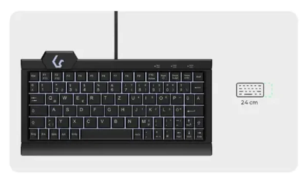 Keysonic KSK-3010ELC čierna / Mini klávesnica / USB / QWERTZ DE / 78 kláves / Podsvietenie LED (60962)