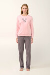 Vamp - Súprava pyžama a fleecovej vesty s potlačou psa 21499 - Vamp pink peach XL